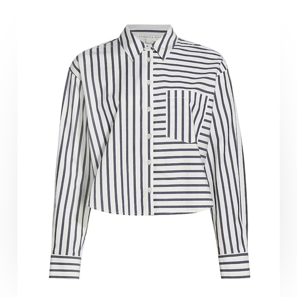 Veronica Beard Tops - Veronica Beard Aderes Striped Button Down Shirt in Marine/Off-White size 6 EUC
